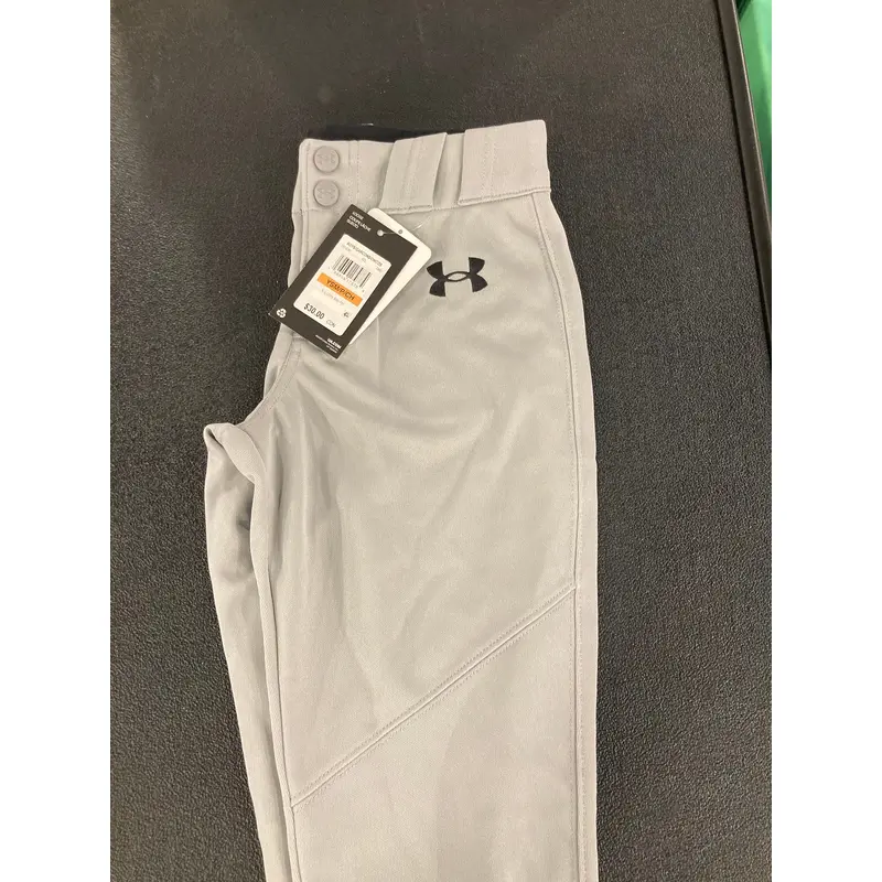 Gray Unisex Small Youth Under Armour Game Pants (New)