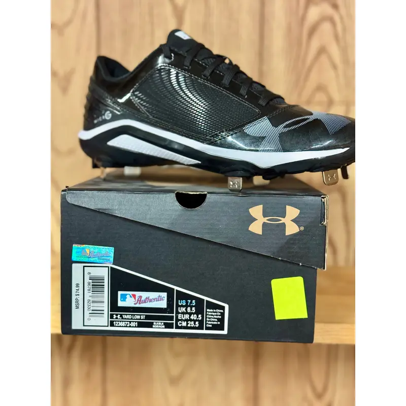 Black Men's Size M 7.5 (W 8.5) Under Armour Low Top Metal (New)