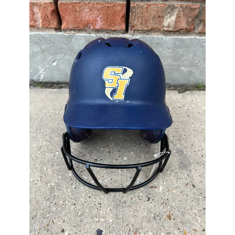 Used Blue 6 1/2 And Below DeMarini Softball Batting Helmet A R6 S3 L1