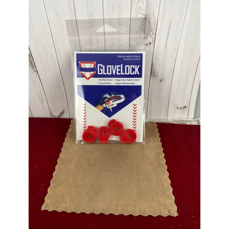 New RED Glove Locks Keep Baseball Glove Laces Tight Free Shipping USA Only