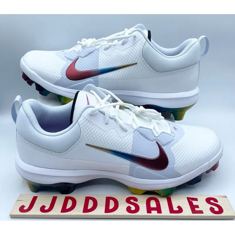 Nike Force Zoom Trout 9 Pro MCS Rainbow Baseball Cleats FB2908-106 Mens Sz 10.5  New