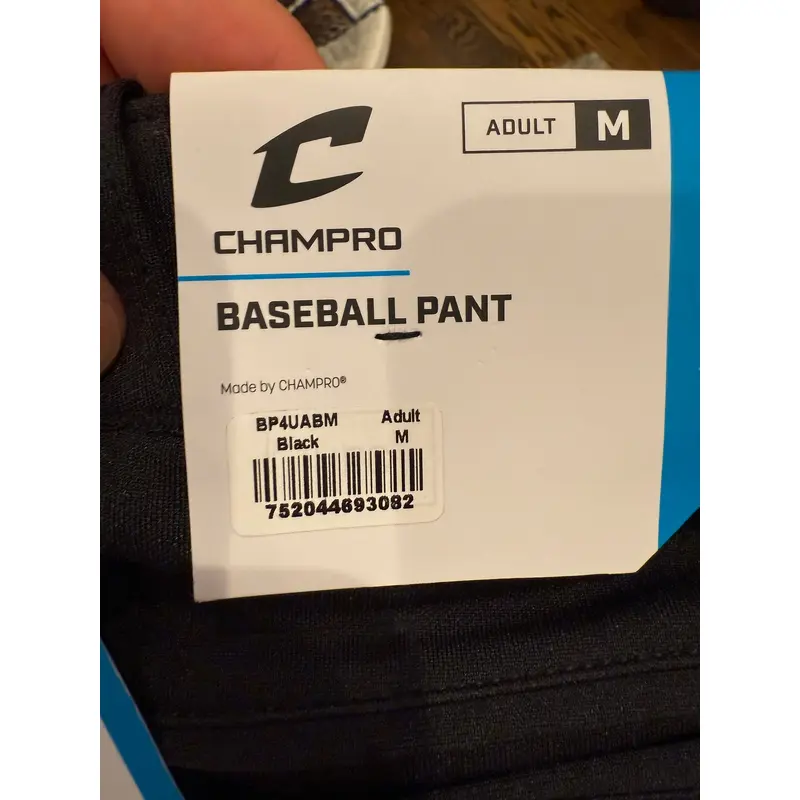 Black Men's Medium Adult Champro Game Pants (New)