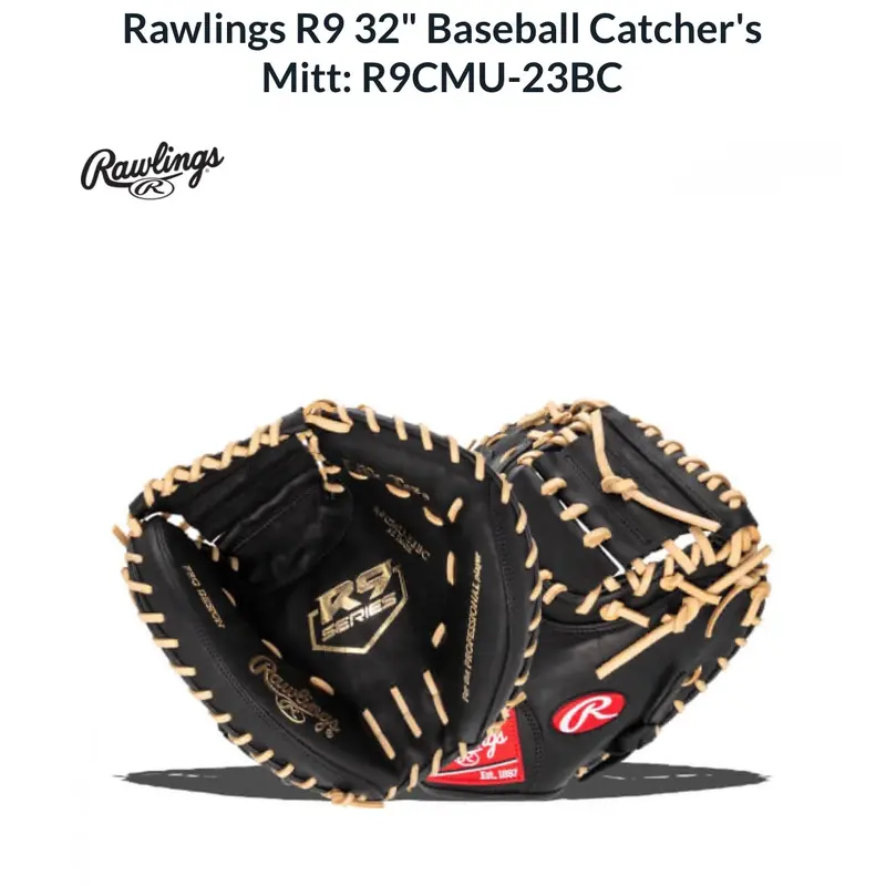 Brand New Rawlings R9 Series 32" Right Hand Throw Catcher's Mitt