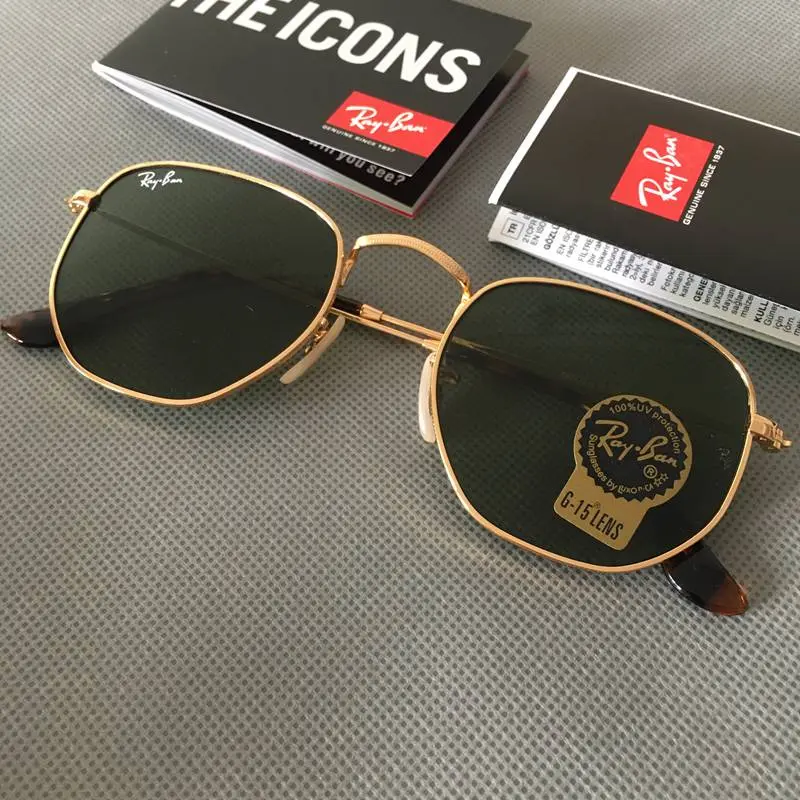 Ray-Ban 3548N Hexagonal  Classic Blue Sunglasses with Case - UV Protection Unisex