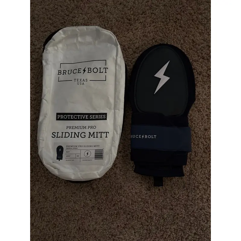 Blue Bruce Bolt Senior Size Sliding Mitt (New)