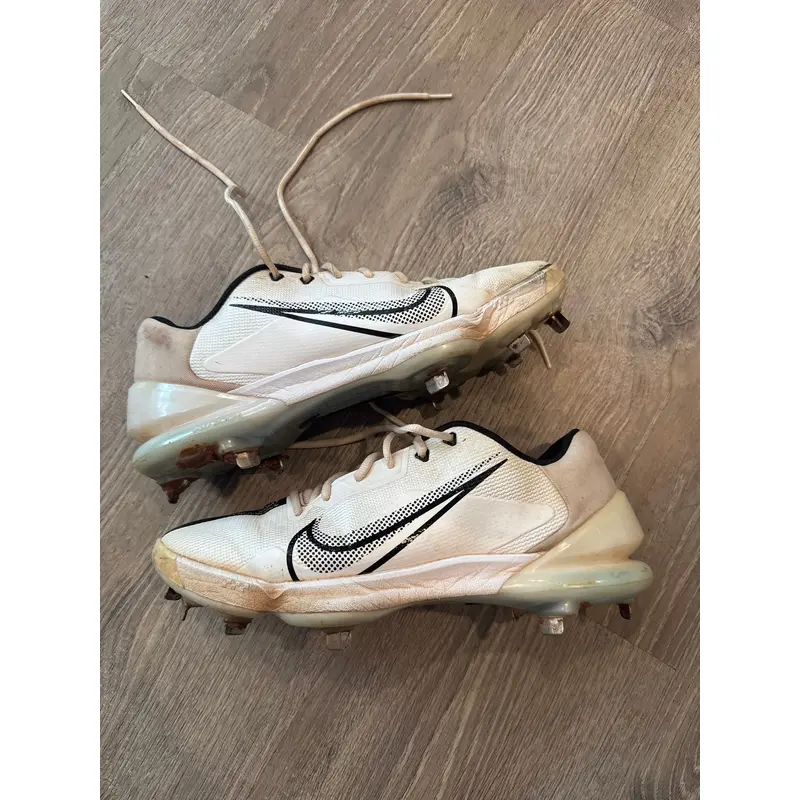 White Men's Size M 11.5 (W 12.5) Nike Low Top Force Zoom Trout 7 Metal (Used)