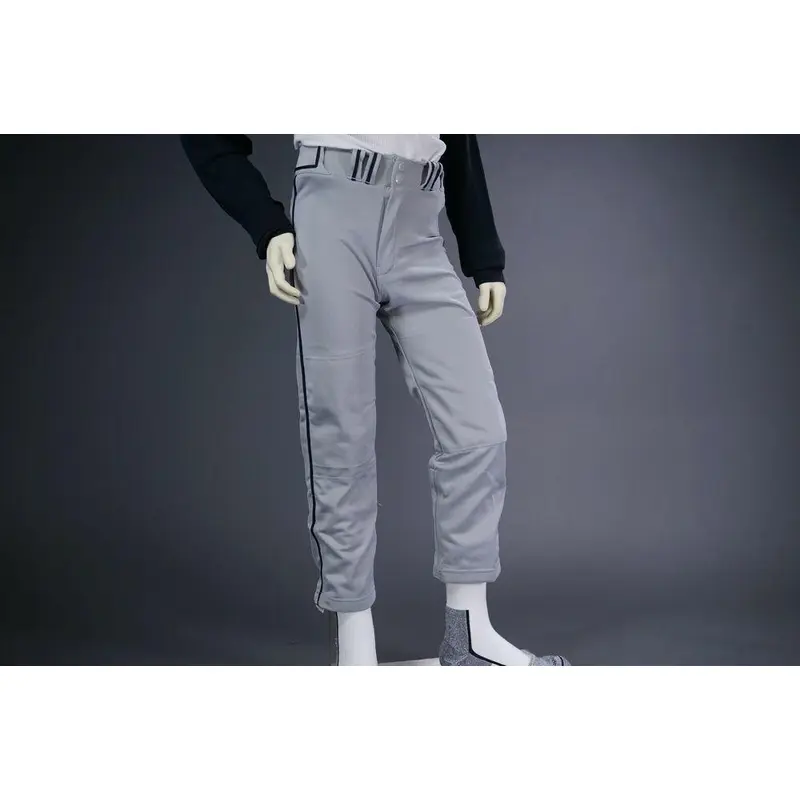 COMBAT PIPED STOCK OPEN BOTTOM BASEBALL/SOFTBALL PANTS, GRAY/NAVY ~ YOUTH XL