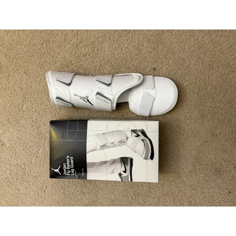 White Senior Air Jordan Shin Guards (New)