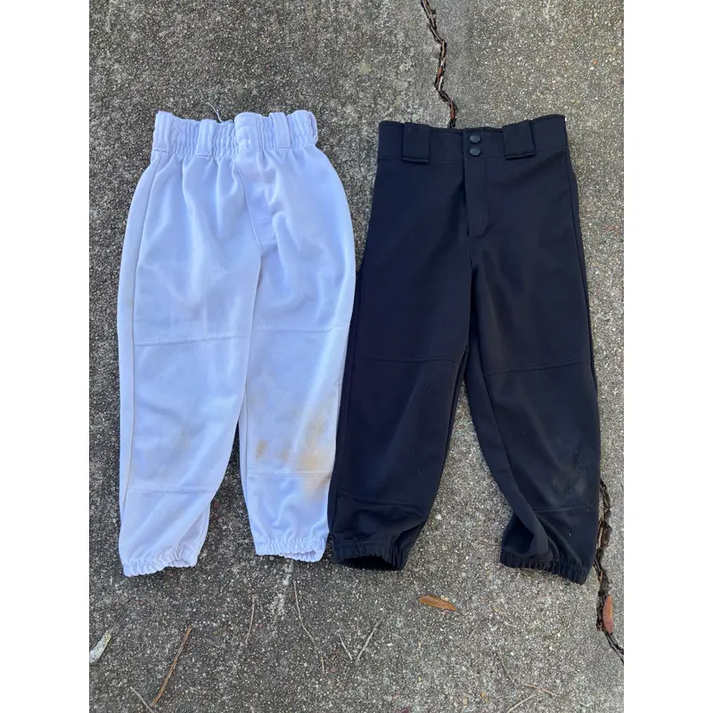 Bundle 1 White & 1 Black Unisex XS Youth Rawlings Game Pants (Used)