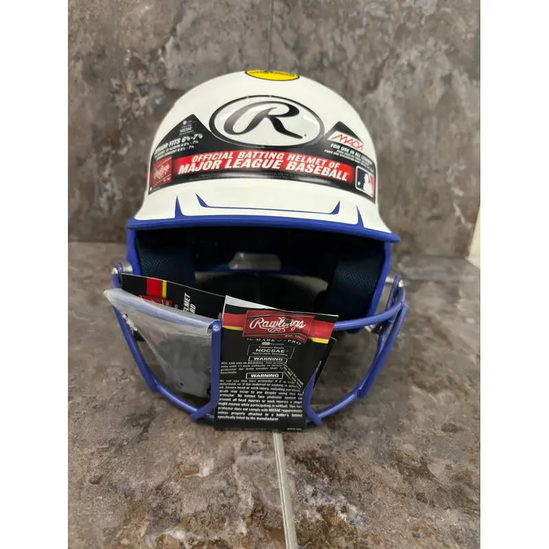 Rawlings MACH Junior Softball Helmet White/Royal