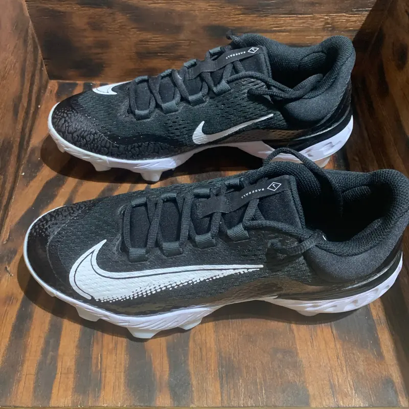 Nike Alpha Huarache Elite 4 Low MCS Baseball Cleats Black FD6221-001 Men Sz 10