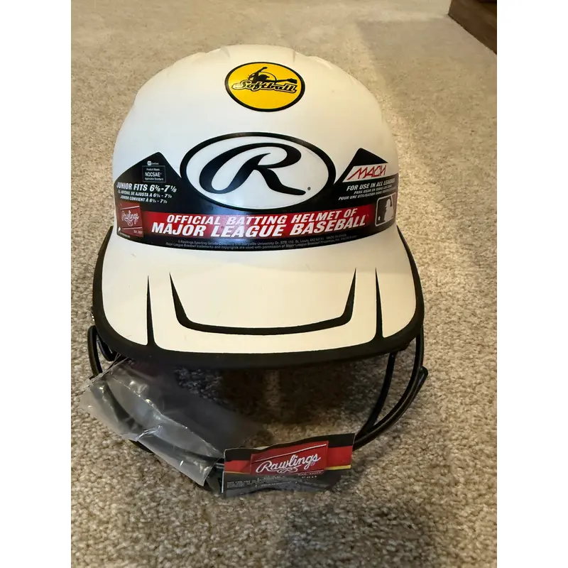 Rawlings MACH HI-VIZ Softball Batting Helmet with Face Guard