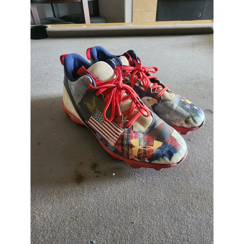 Blue Men's Size M 6.0 (W 7.0) Adult Under Armour High Top Molded Cleats (Used)