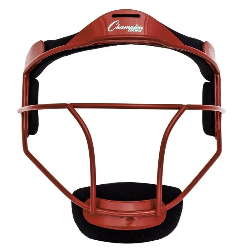 Champion Sports Softball YOUTH Pitcher's / Fielder's Mask, Wide Vision, Red