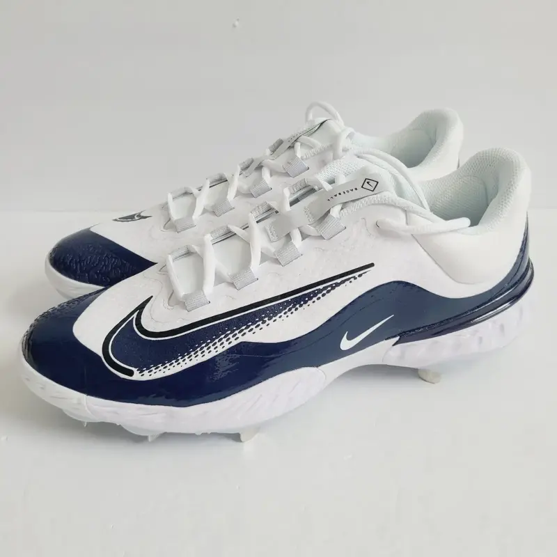 Nike Alpha Huarache Elite 4 Baseball Cleats DR6851-101 Size 13 White Navy Blue