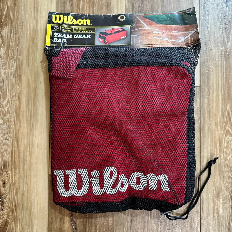 Wilson Baseball Softball Large Team Gear Bag Duffel, Red/Black, New
