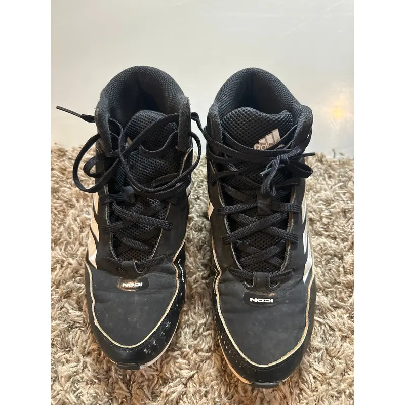 Black Men's Size M 5.5 (W 6.5) Youth Adidas High Top Icon Molded Cleats (Used)