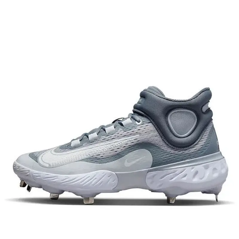Size 12 Nike Alpha Huarache Elite 4 Mid Baseball Cleats Gray DJ6520-012 Men's