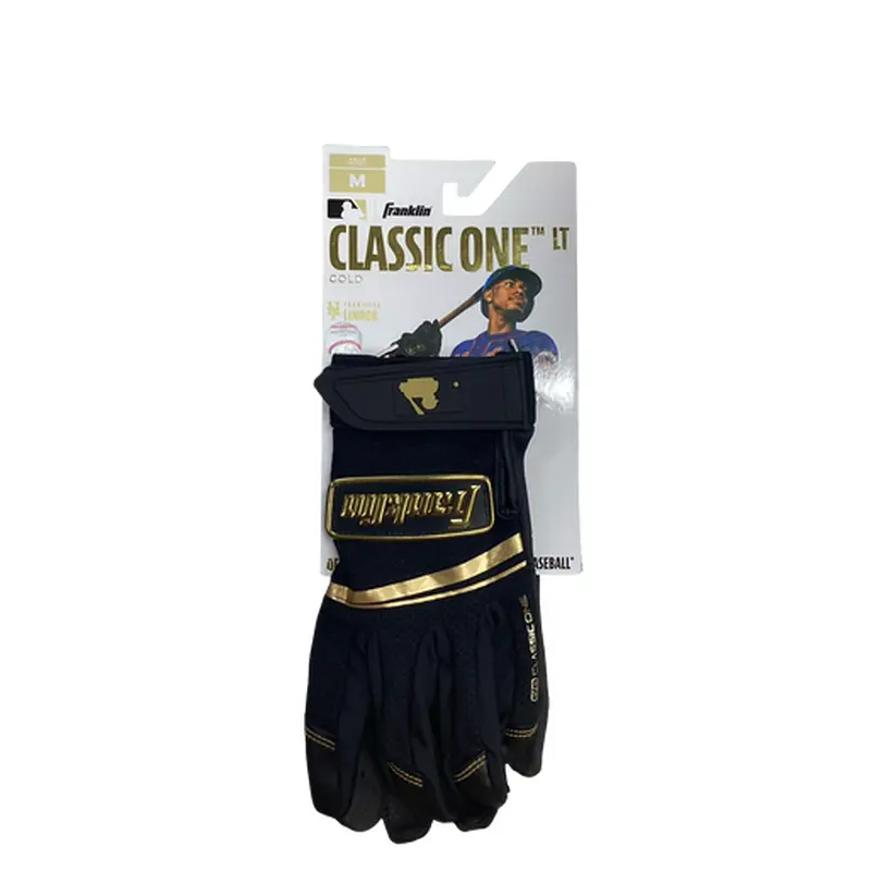 Used Franklin CLASSIC ONE LT BB/SB Batting Gloves Black MD 11613-S000160017