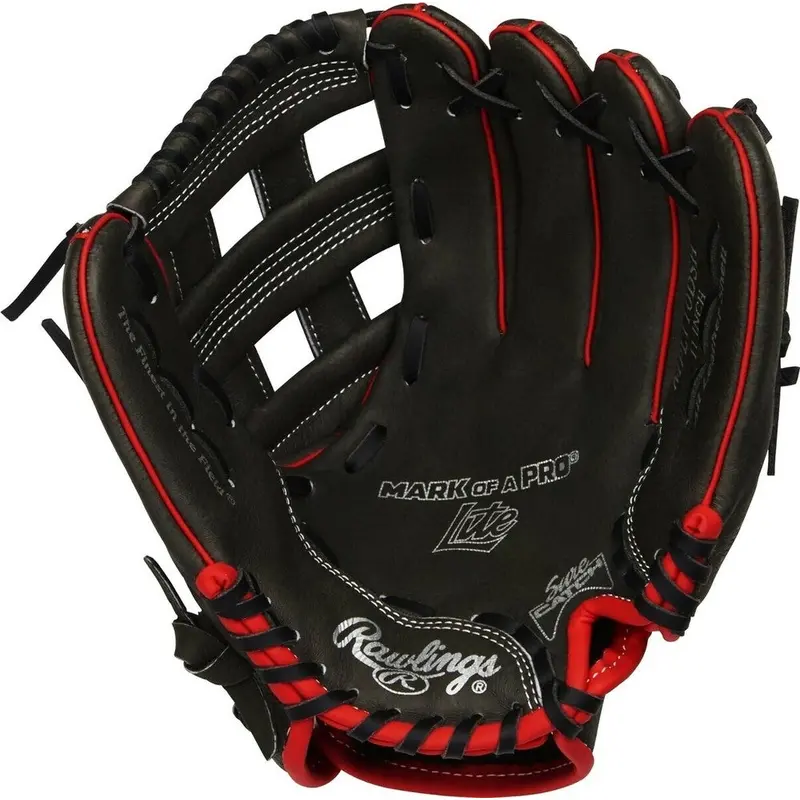 Rawlings Mark of a Pro Lite | 11" Youth Baseball Glove | Black / Red