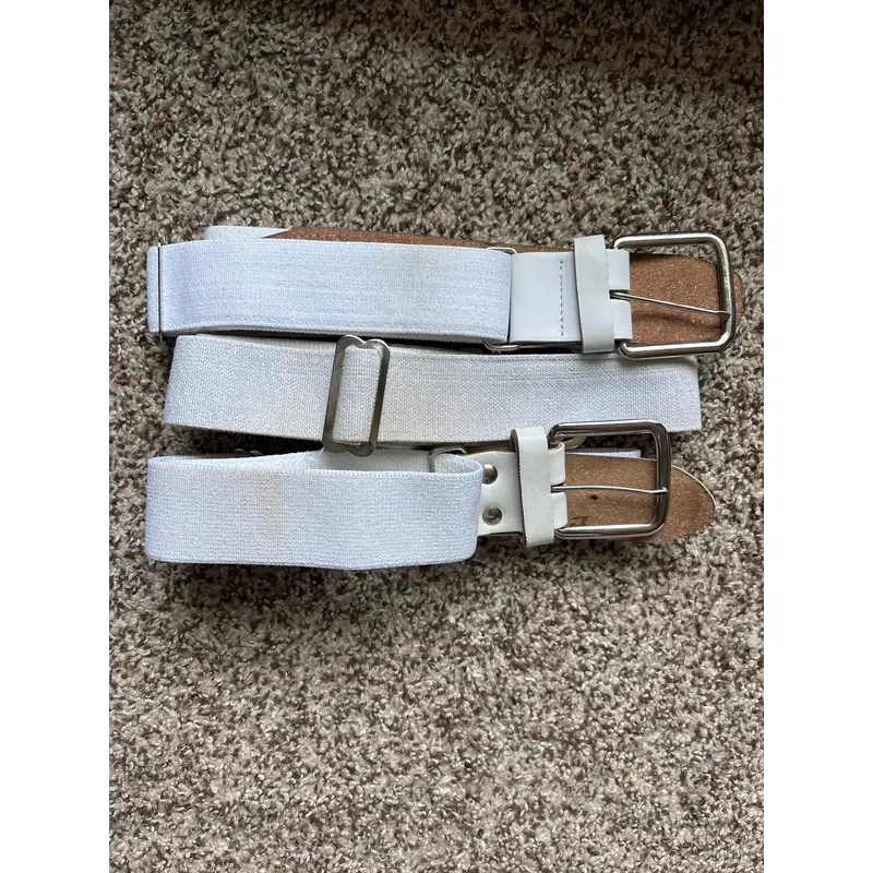 White Softball Belt