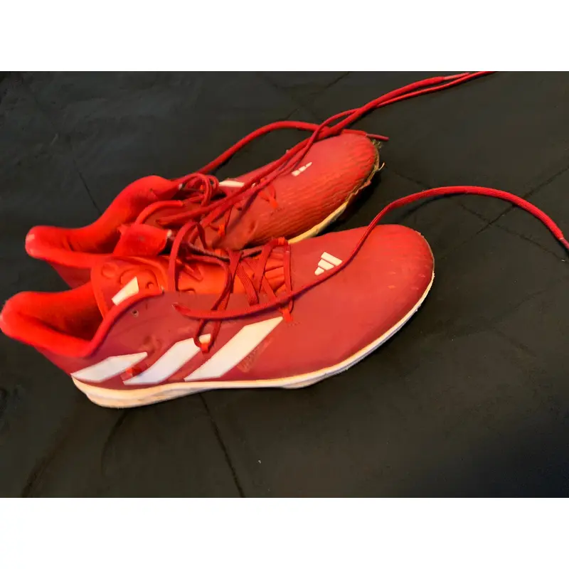 Red Men's Adult Size 13.0 Adidas Low Top Metal Adizero Afterburner
