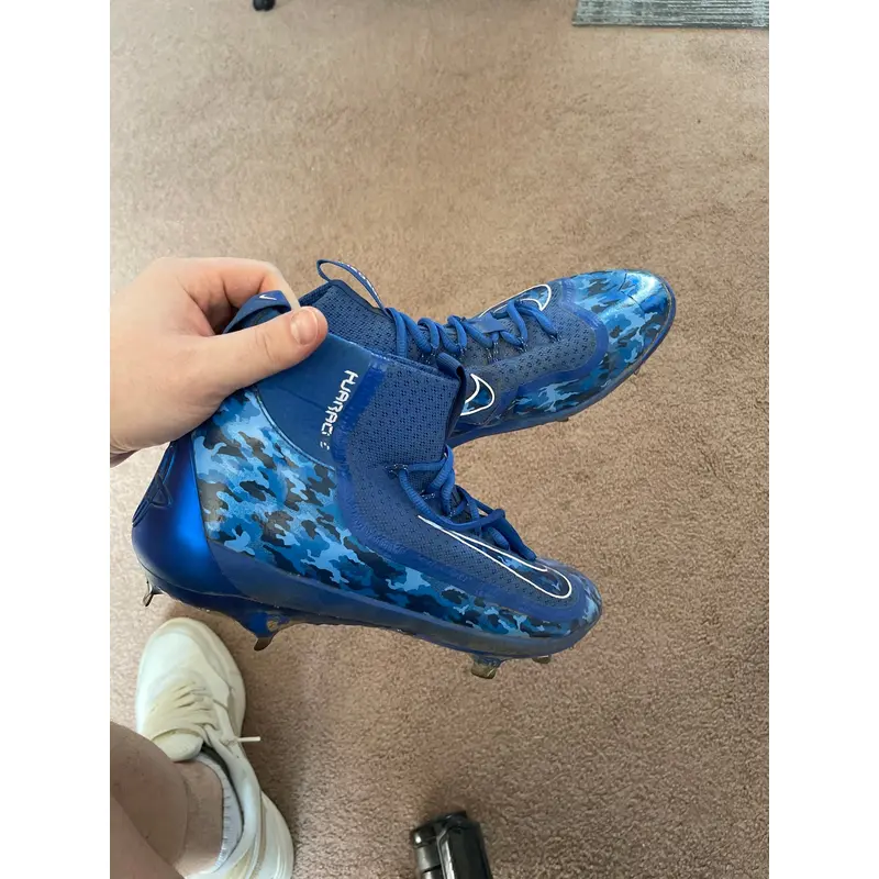 Blue Men's Size 13.0 (W 14.0) Adult Nike High Top Metal Huarache (Used)
