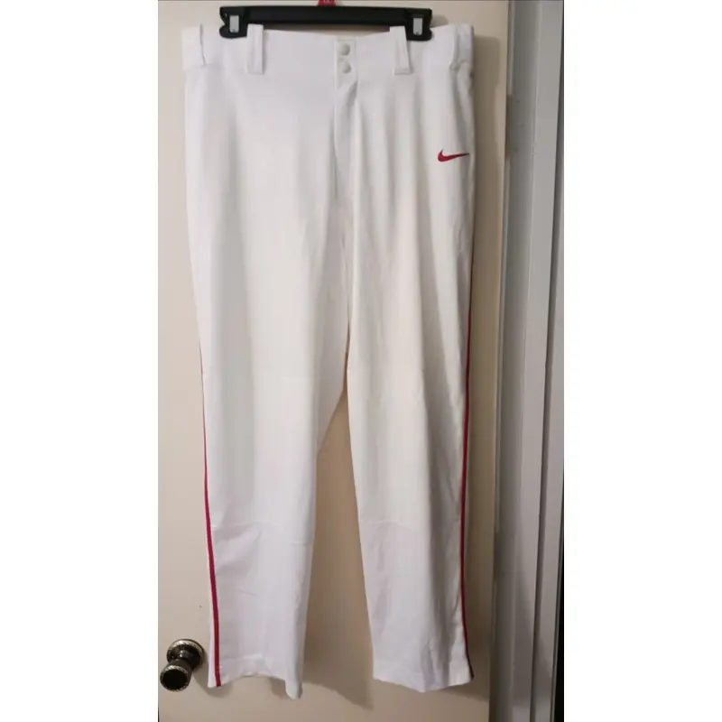 Nike Game Pants White Red pipping Large (Used)