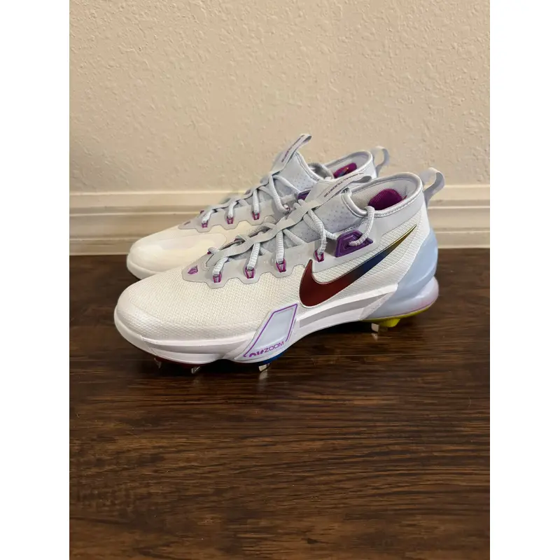 Nike Force Zoom Trout 9 Elite White Metal Cleats Mens Size 9 FV4575-106