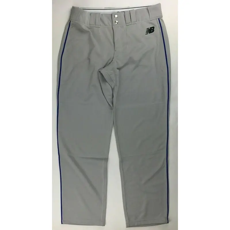 New Balance Performance Baseball Pant Rear Pockets Men's M Gray With Blue Piping