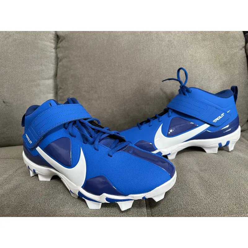 Nike Force Trout 7 Molded Blue White Baseball Cleats Sz-12
