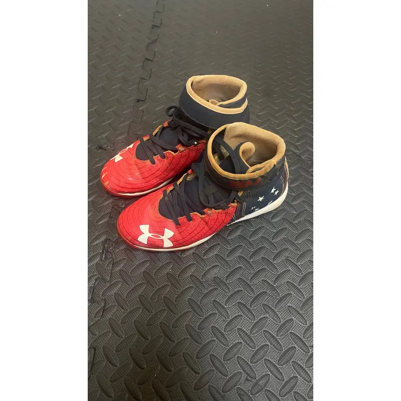 Blue Used Youth Kid's 6y Molded Cleats Under Armour High Top