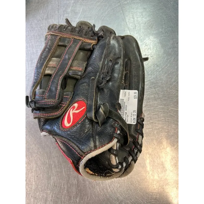 Used Rawlings GAMER BB/SB Glove RH Throw Black 12" 11868-S000064554