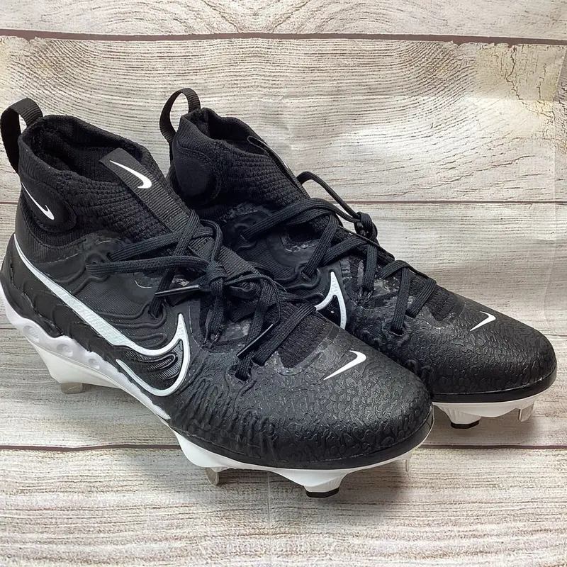 Nike Alpha Huarache NXT Black White Baseball Cleats DJ6517-001, Mens 9.5