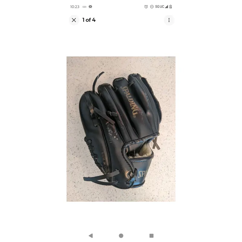 Spalding Jr Stadium Series Black Baseball Glove 9"