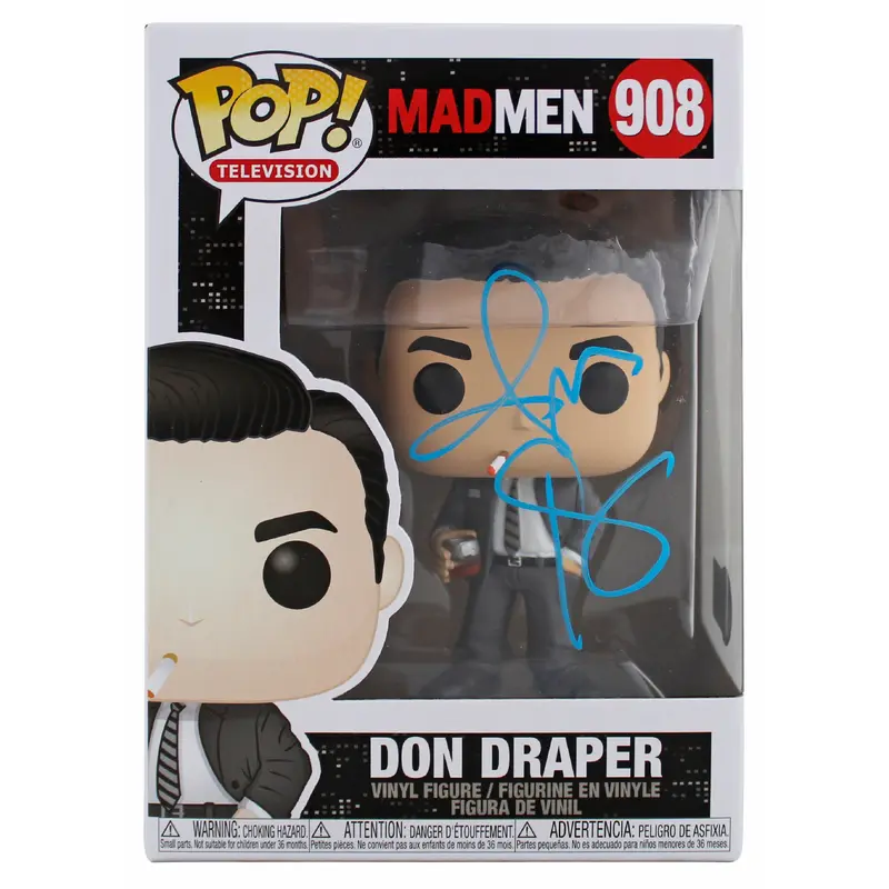 Jon Hamm Mad Men Authentic Signed #908 Don Draper Funko Pop Vinyl Figure BAS