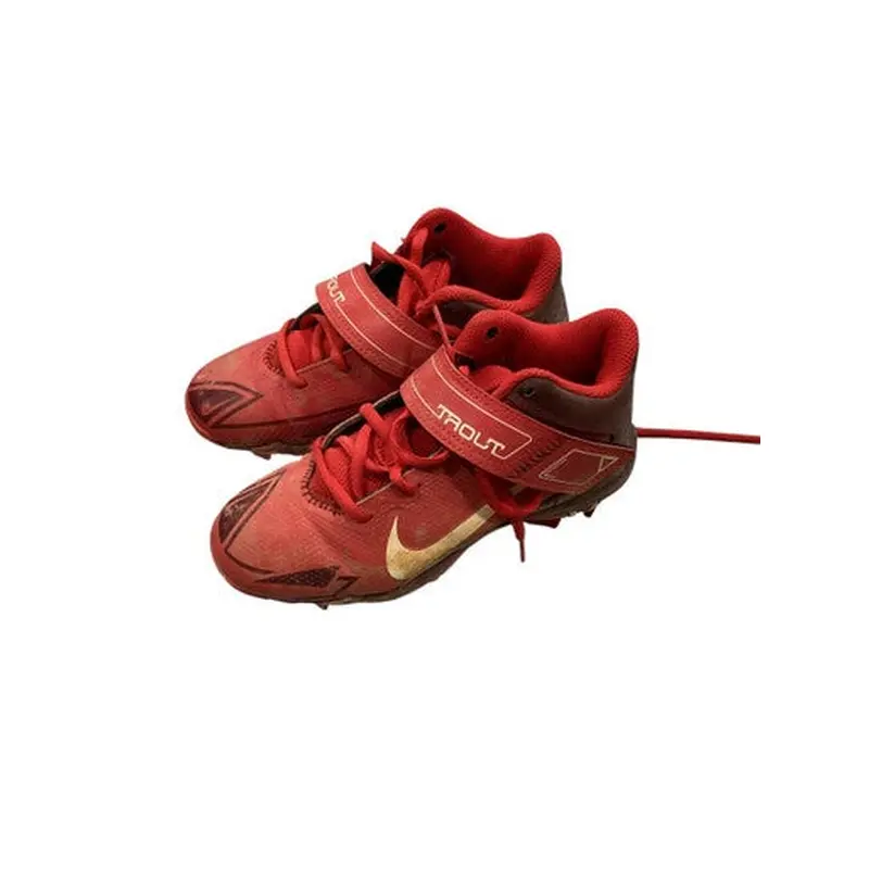 Used Nike TROUT BASEBALL CLEATS BB/SB Cleats Red Junior 01.5 11884-S000050842