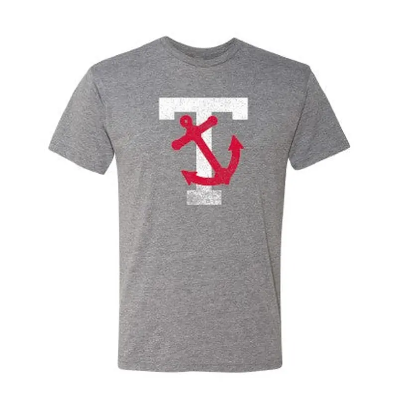 Tacoma Rainiers 108 Stitches Gray Tacoma Tugs Anchor Tee