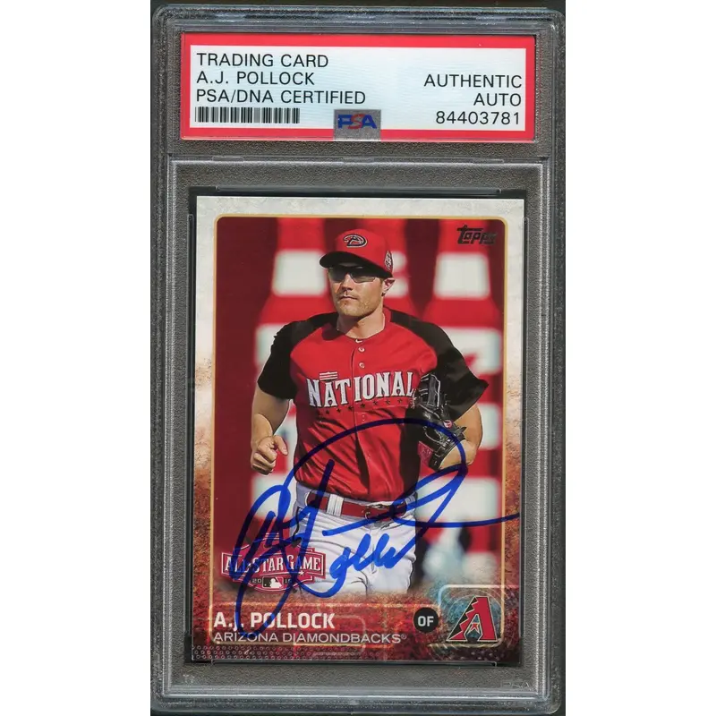 2015 Topps Update #US186A AJ Pollock Signed Card PSA/DNA Slabbed AUTO Diamondbacks