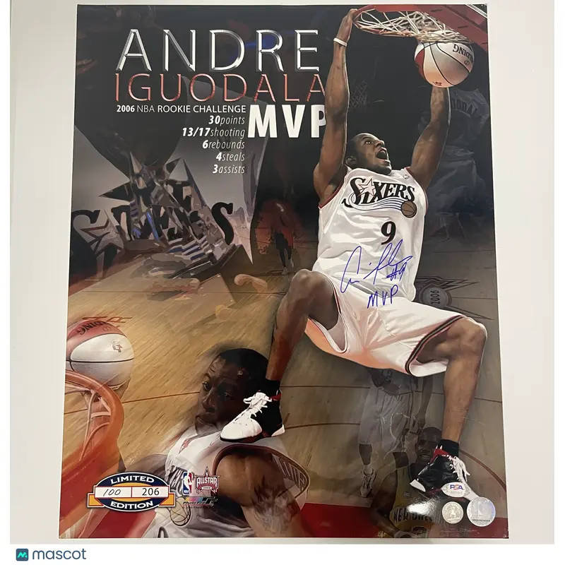 Andre Iguodala Signed 16x20 Photo PSA Philadelphia 76ers