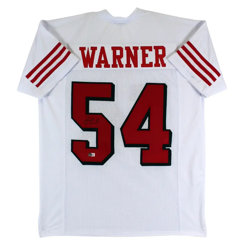 Fred Warner Authentic Signed White Pro Style Jersey w/ Dropshadow BAS