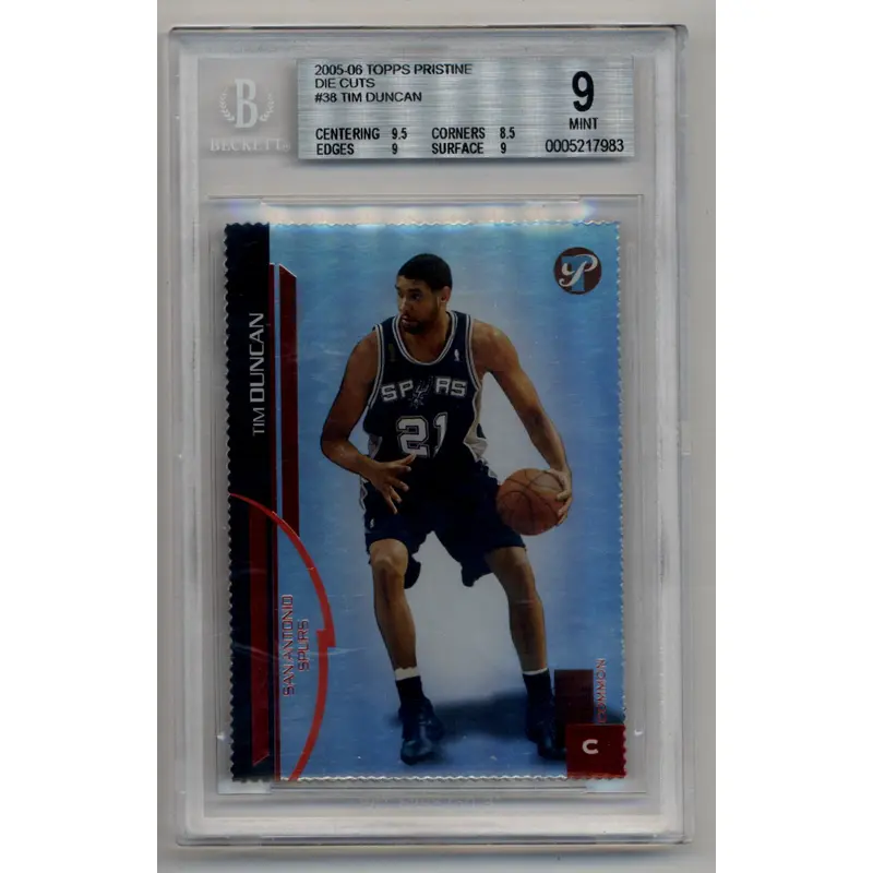 Tim Duncan 2005-06 Topps Pristine #38 Die-Cut 38/50 BGS 9 Mint