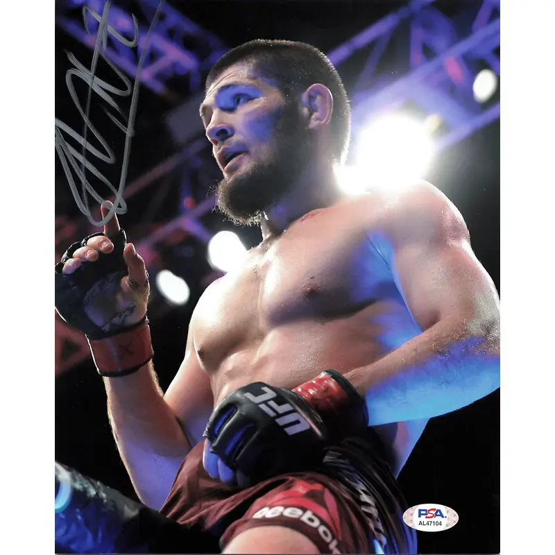 Khabib Nurmagomedov signed 8x10 photo PSA/DNA UFC Fighting Autographed