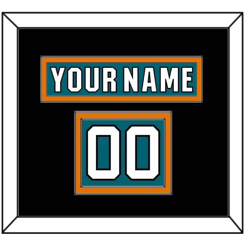 San Jose Nameplate & Number (Shoulder) - Home Teal (2017-2022) - Double Mat 3