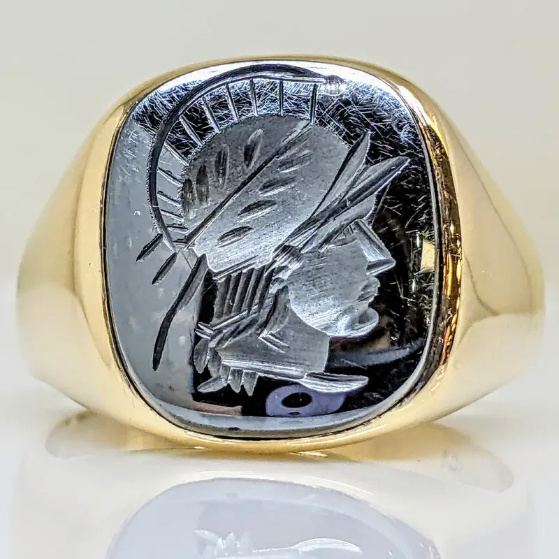 10K HEMATITE SOLIDER ESTATE RING 9.4 GRAMS