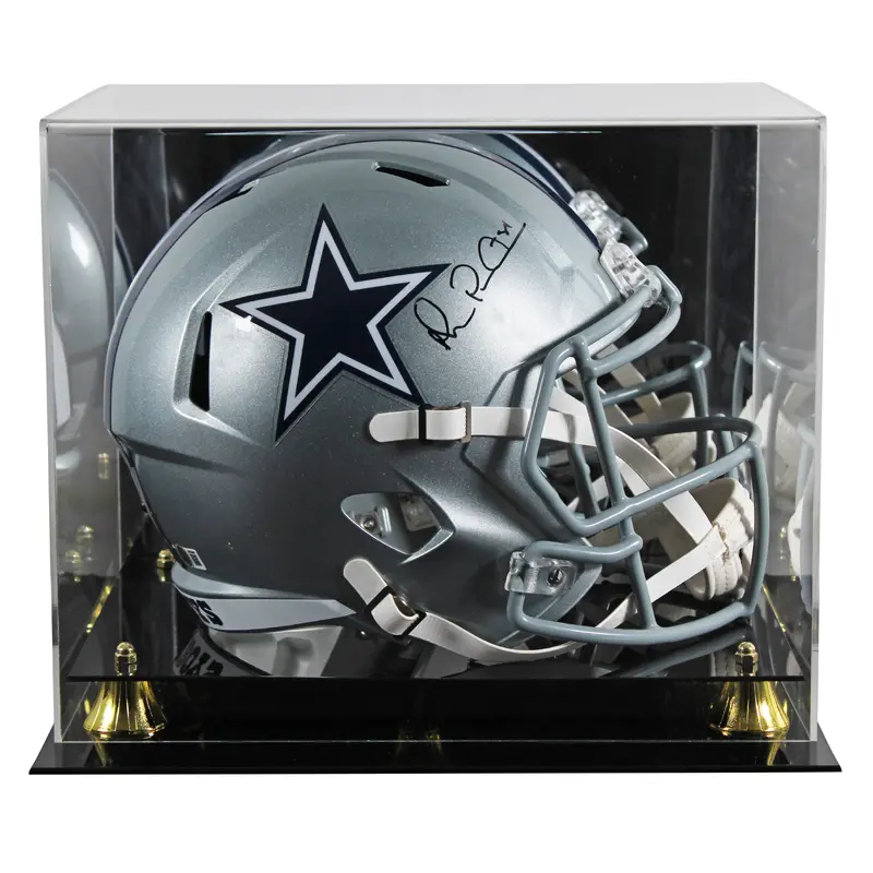 Cowboys Michael Irvin Signed Silver Full Size Speed Rep Helmet W/ Case BAS Wit