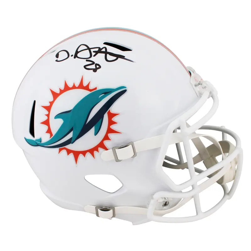 Dolphins De'Von Achane Authentic Signed Full Size Speed Rep Helmet BAS Witnessed