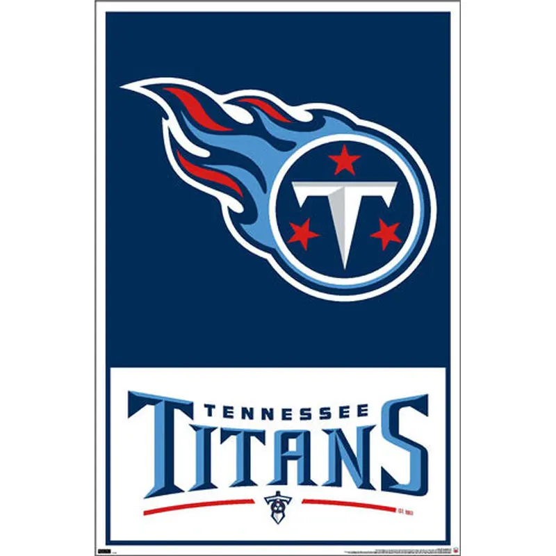 Tennessee Titans Official NFL Football Team Logo and Wordmark Poster - Costacos Sports