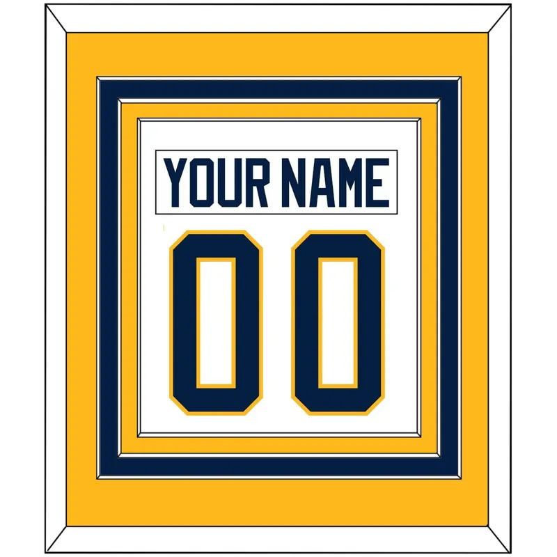 Buffalo Nameplate & Number (Back) Combined - Road White (2010-2020) - Triple Mat 3