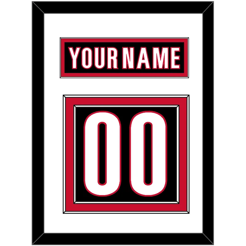 Carolina Nameplate & Number (Back) - Alternate Black (2018-2022) - Double Mat 1